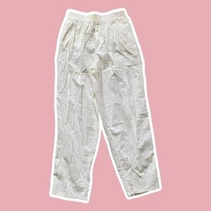 NWT ~ VTG ~ 1980s ~ Calvin Klein ~ White Cotton Pull On Pants ~ Size L